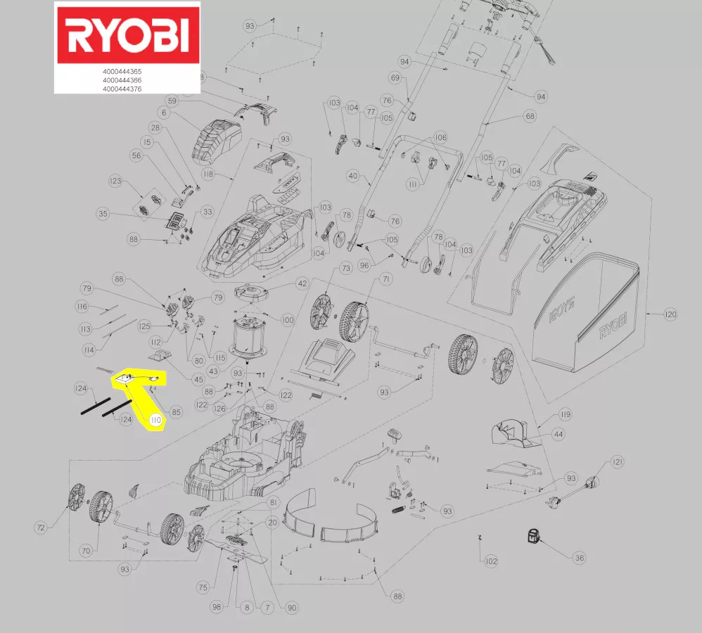 module électronique tondeuse à gazon réf. 5131036311 Ryobi